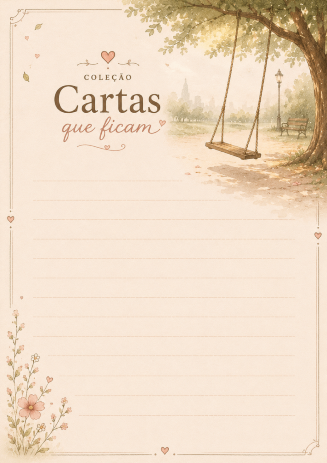 Papel de carta Cartas que ficam com balanço no parque